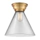 A thumbnail of the Innovations Lighting 623-1F-11-12-L Cone Semi-Flush Brushed Brass / Clear