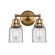 A thumbnail of the Innovations Lighting 623-2W-12-13 Bell Vanity Brushed Brass / Clear