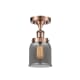 A thumbnail of the Innovations Lighting 916-1C-11-5 Bell Semi-Flush Antique Copper / Plated Smoke