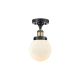 A thumbnail of the Innovations Lighting 916-1C-11-6 Beacon Semi-Flush Black Antique Brass / Matte White