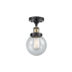 A thumbnail of the Innovations Lighting 916-1C-11-6 Beacon Semi-Flush Black Antique Brass / Seedy