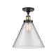 A thumbnail of the Innovations Lighting 916-1C-13-12-L Cone Semi-Flush Black Antique Brass / Clear