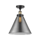 A thumbnail of the Innovations Lighting 916-1C-13-12-L Cone Semi-Flush Black Antique Brass / Plated Smoke