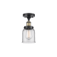 A thumbnail of the Innovations Lighting 916-1C-11-5 Bell Semi-Flush Black Antique Brass / Clear