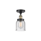 A thumbnail of the Innovations Lighting 916-1C-11-5 Bell Semi-Flush Black Antique Brass / Seedy