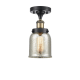 A thumbnail of the Innovations Lighting 916-1C-11-5 Bell Semi-Flush Black Antique Brass / Silver Plated Mercury