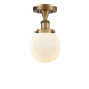 A thumbnail of the Innovations Lighting 916-1C-11-6 Beacon Semi-Flush Brushed Brass / Matte White