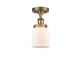 A thumbnail of the Innovations Lighting 916-1C-11-5 Bell Semi-Flush Brushed Brass / Matte White