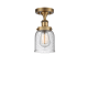 A thumbnail of the Innovations Lighting 916-1C-11-5 Bell Semi-Flush Brushed Brass / Seedy