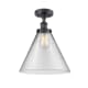 A thumbnail of the Innovations Lighting 916-1C-13-12-L Cone Semi-Flush Matte Black / Clear