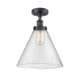 A thumbnail of the Innovations Lighting 916-1C-13-12-L Cone Semi-Flush Matte Black / Seedy