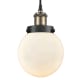 A thumbnail of the Innovations Lighting 916-1P-9-6 Beacon Pendant Black Antique Brass / Matte White