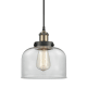 A thumbnail of the Innovations Lighting 916-1P-10-8 Bell Pendant Black Antique Brass / Clear