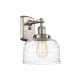 A thumbnail of the Innovations Lighting 916-1W-13-8 Bell Sconce Brushed Satin Nickel / Clear Deco Swirl