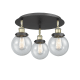 A thumbnail of the Innovations Lighting 916-3C-10-18 Beacon Flush Black Antique Brass / Seedy