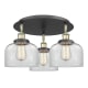 A thumbnail of the Innovations Lighting 916-3C-10-20 Bell Flush Black Antique Brass / Clear