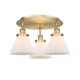 A thumbnail of the Innovations Lighting 916-3C-10-20 Cone Flush Brushed Brass / Matte White