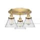 A thumbnail of the Innovations Lighting 916-3C-10-20 Cone Flush Brushed Brass / Seedy