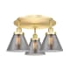 A thumbnail of the Innovations Lighting 916-3C-10-20 Cone Flush Satin Gold / Plated Smoke