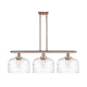 A thumbnail of the Innovations Lighting 916-3I-11-36-L Bell Linear Antique Copper / Clear Deco Swirl