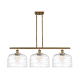 A thumbnail of the Innovations Lighting 916-3I-11-36-L Bell Linear Brushed Brass / Clear Deco Swirl