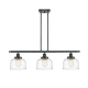 A thumbnail of the Innovations Lighting 916-3I-11-36 Bell Linear Matte Black / Clear Deco Swirl