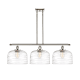 A thumbnail of the Innovations Lighting 916-3I-11-36-L Bell Linear Polished Nickel / Clear Deco Swirl