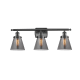 A thumbnail of the Innovations Lighting 916-3W Small Cone Matte Black / Plated Smoke