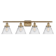 A thumbnail of the Innovations Lighting 916-4W-11-38 Cone Vanity Brushed Brass / Clear