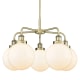A thumbnail of the Innovations Lighting 916-5CR-18-26 Beacon Chandelier Antique Brass / Matte White