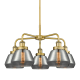 A thumbnail of the Innovations Lighting 916-5CR-14-25 Fulton Chandelier Brushed Brass / Plated Smoke