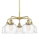 A thumbnail of the Innovations Lighting 916-5CR-15-26 Bell Chandelier Brushed Brass / Clear Deco Swirl