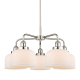 A thumbnail of the Innovations Lighting 916-5CR-15-26 Bell Chandelier Polished Nickel / Matte White