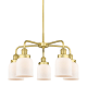 A thumbnail of the Innovations Lighting 916-5CR-15-23 Bell Chandelier Satin Gold / Matte White