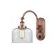 A thumbnail of the Innovations Lighting 918-1W-13-8 Bell Sconce Antique Copper / Clear