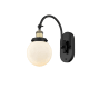 A thumbnail of the Innovations Lighting 918-1W-13-6 Beacon Sconce Black Antique Brass / Matte White