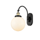 A thumbnail of the Innovations Lighting 918-1W-15-8 Beacon Sconce Black Antique Brass / Matte White