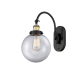 A thumbnail of the Innovations Lighting 918-1W-15-8 Beacon Sconce Black Antique Brass / Clear