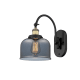 A thumbnail of the Innovations Lighting 918-1W-13-8 Bell Sconce Black Antique Brass / Plated Smoke