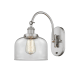A thumbnail of the Innovations Lighting 918-1W-13-8 Bell Sconce Brushed Satin Nickel / Clear