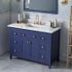 A thumbnail of the Jeffrey Alexander VKITCHA48 Hale Blue / White Carrara Marble Top