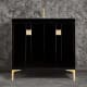 A thumbnail of the Linkasink VAN36-019 Black / Polished Brass with Eglomise Prism Glass