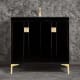 A thumbnail of the Linkasink VAN36-019 Black / Satin Brass with Eglomise Prism Glass