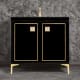A thumbnail of the Linkasink VAN36-023 Black / Satin Brass with Eglomise Prism Glass