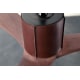 A thumbnail of the Modern Fan Co. LeatherLuxe Dark Bronze and Chocolate Leather sleeve and Mahogany blades closeup 2