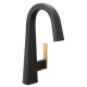 A thumbnail of the Moen S55005 Matte Black Faucet with Brushed Gold Handle
