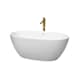 A thumbnail of the Wyndham Collection WCBTE306159ATP11 Matte White / Shiny White Trim / Brushed Gold Faucet