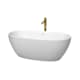 A thumbnail of the Wyndham Collection WCBTE306163ATP11 Matte White / Shiny White Trim / Brushed Gold Faucet