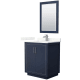 A thumbnail of the Wyndham Collection WCF111130S-QTZ-UNSM24 Dark Blue / Giotto Quartz Top / Brushed Nickel Hardware