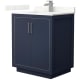 A thumbnail of the Wyndham Collection WCF111130S-QTZ-UNSMXX Dark Blue / Giotto Quartz Top / Brushed Nickel Hardware
